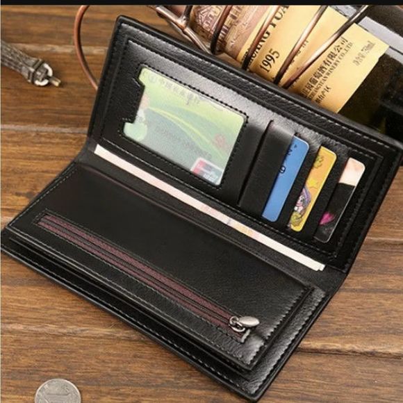 Clutch Billfold Leather Wallet ID Card Holder - Picture 4 of 7